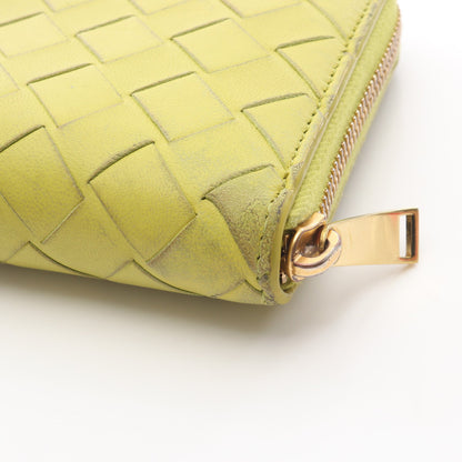 イントレチャート ラウンドファスナー長財布 レザー イエローグリーン ボッテガヴェネタ 財布・小物 BOTTEGA VENETA