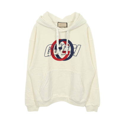 コットンジャージー フーデッド スウェットシャツ プルオーバーパーカー コットン オフホワイト マルチカラー グッチ トップス GUCCI