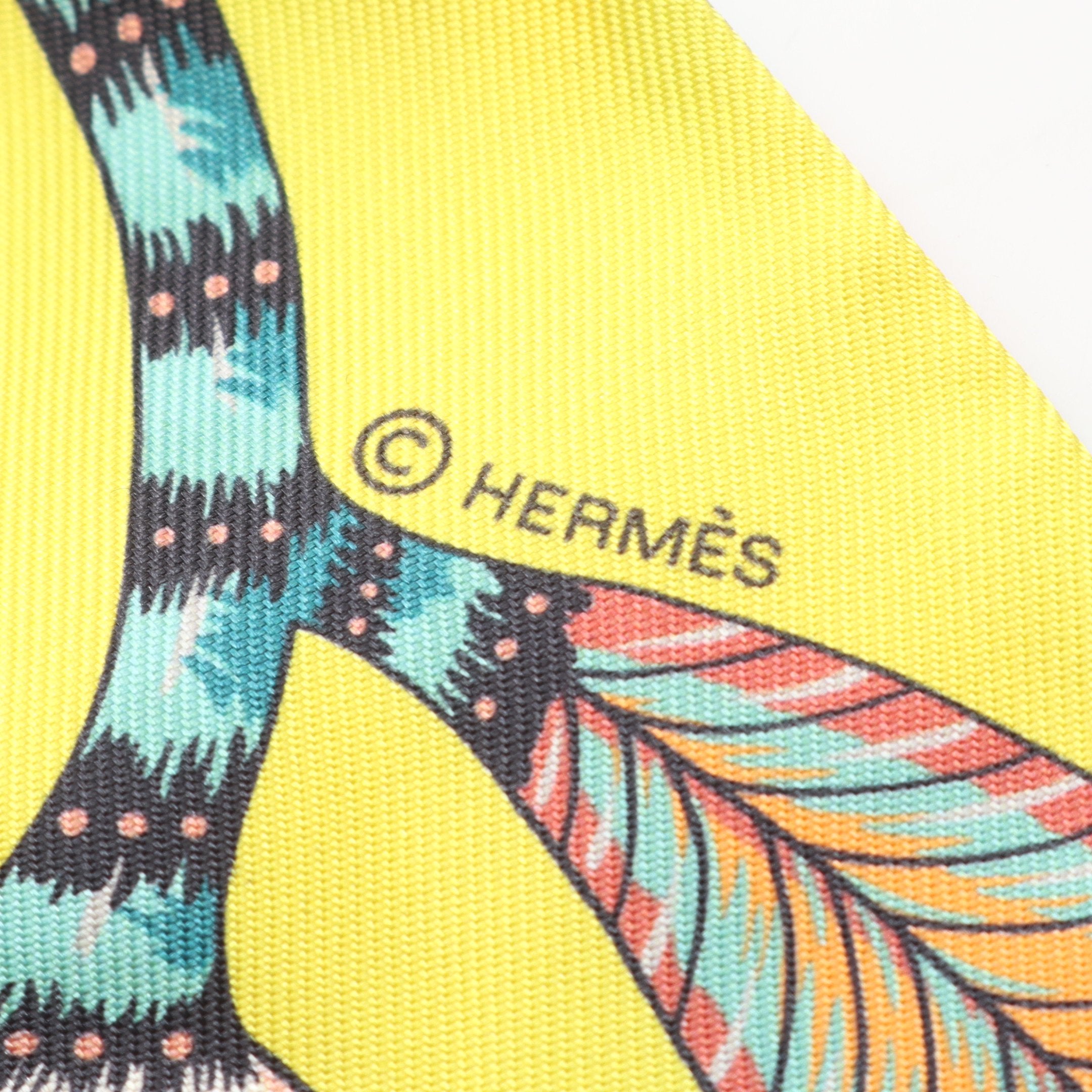 ツイリー THE SAVANA DANCE リボン スカーフ シルク オレンジ マルチ