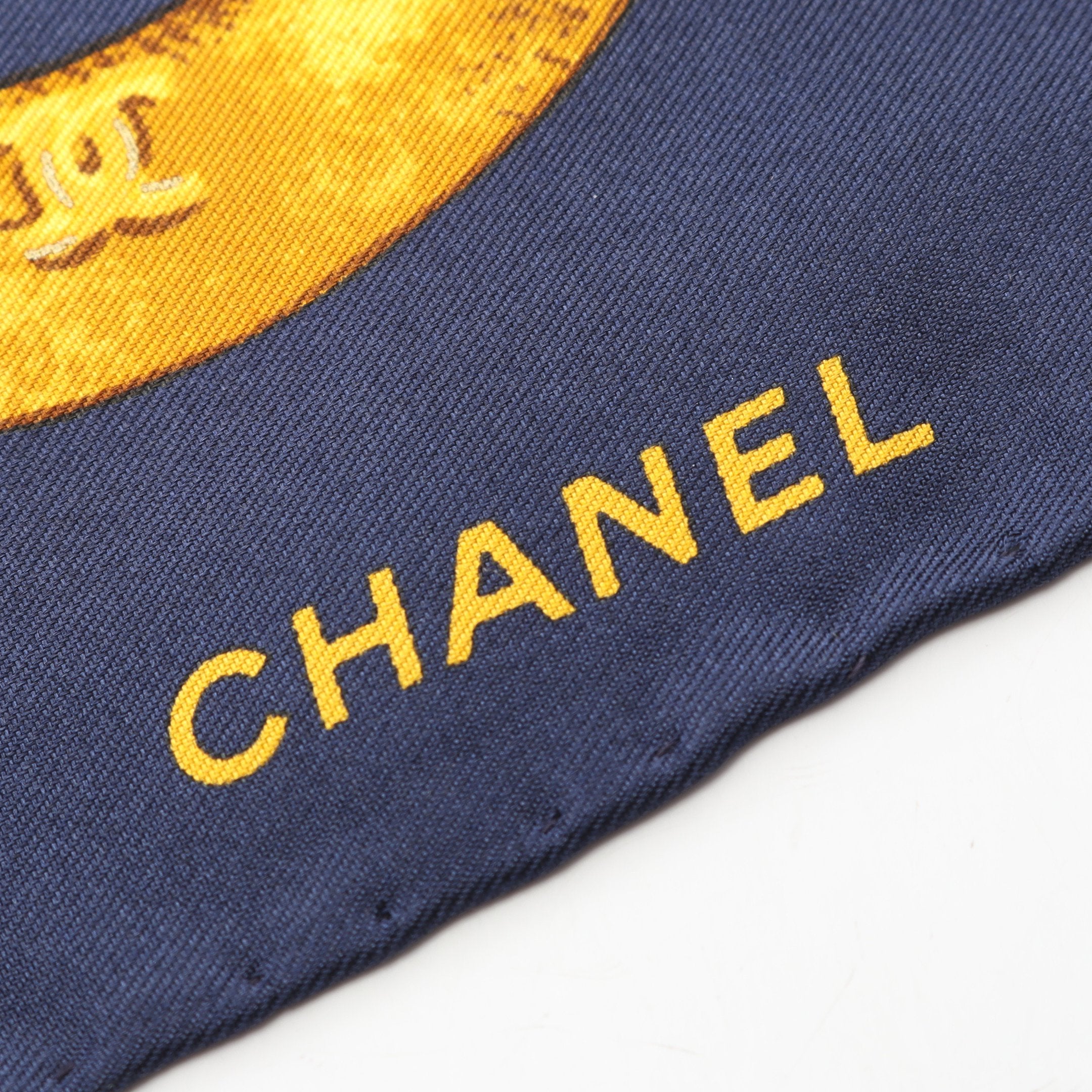 ココマーク スカーフ チェーン シルク ネイビー マルチカラー シャネル