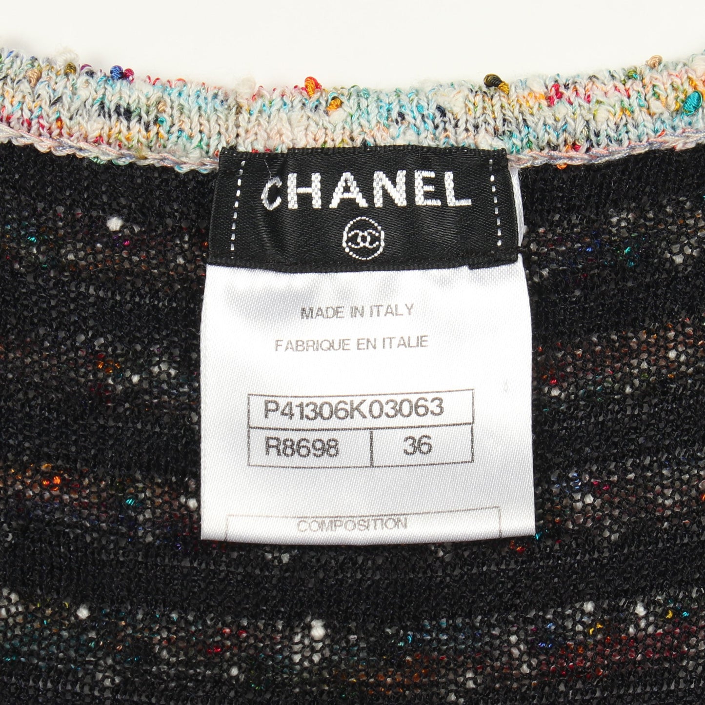 ツイード ニットワンピース ノースリーブ ボーダー レーヨン コットン ナイロン ネイビー マルチカラー シャネル ワンピース CHANEL