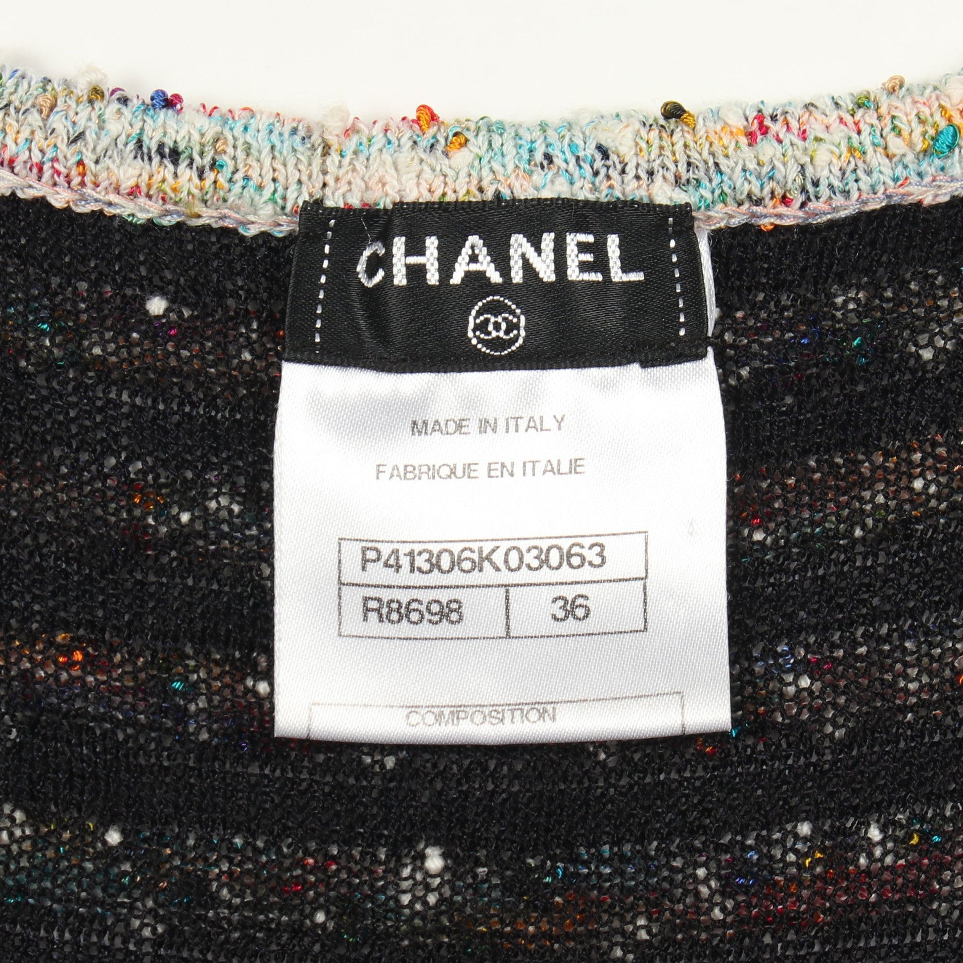 ツイード ニットワンピース ノースリーブ ボーダー レーヨン コットン ナイロン ネイビー マルチカラー シャネル ワンピース CHANEL