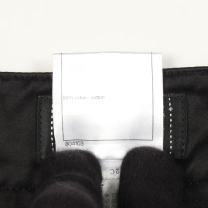ココマーク ラインストーンフラワーボタン ハーフ パンツ コットン ブラック シャネル ボトムス CHANEL