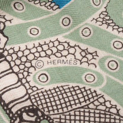 カレジェアン カレ140 SELLE DE DIGNITAIRE スカーフ ショール カシミヤ シルク コーラルピンク マルチカラー エルメス 財布・小物 HERMES