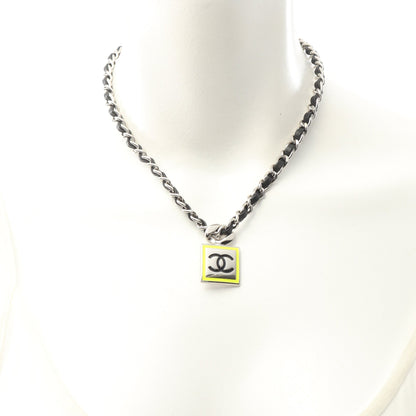 ココマーク ネックレス レザー シルバー ブラック イエロー B21B シャネル アクセサリー CHANEL