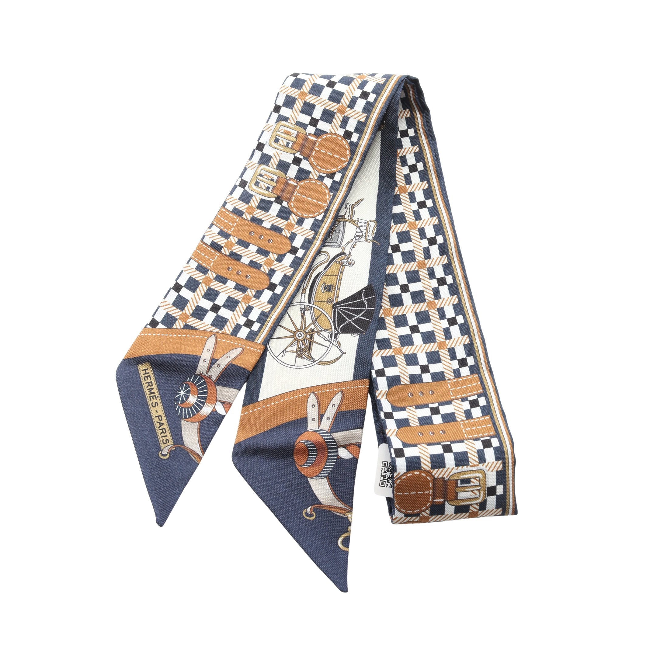 ツイリー LES VOITURES NOUVELLE リボン スカーフ シルク オフホワイト