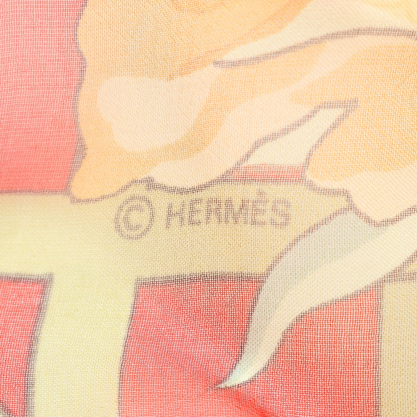 ショールカレ140 モスリン ROSERAIE スカーフ ショール シルク レッド マルチカラー エルメス 財布・小物 HERMES