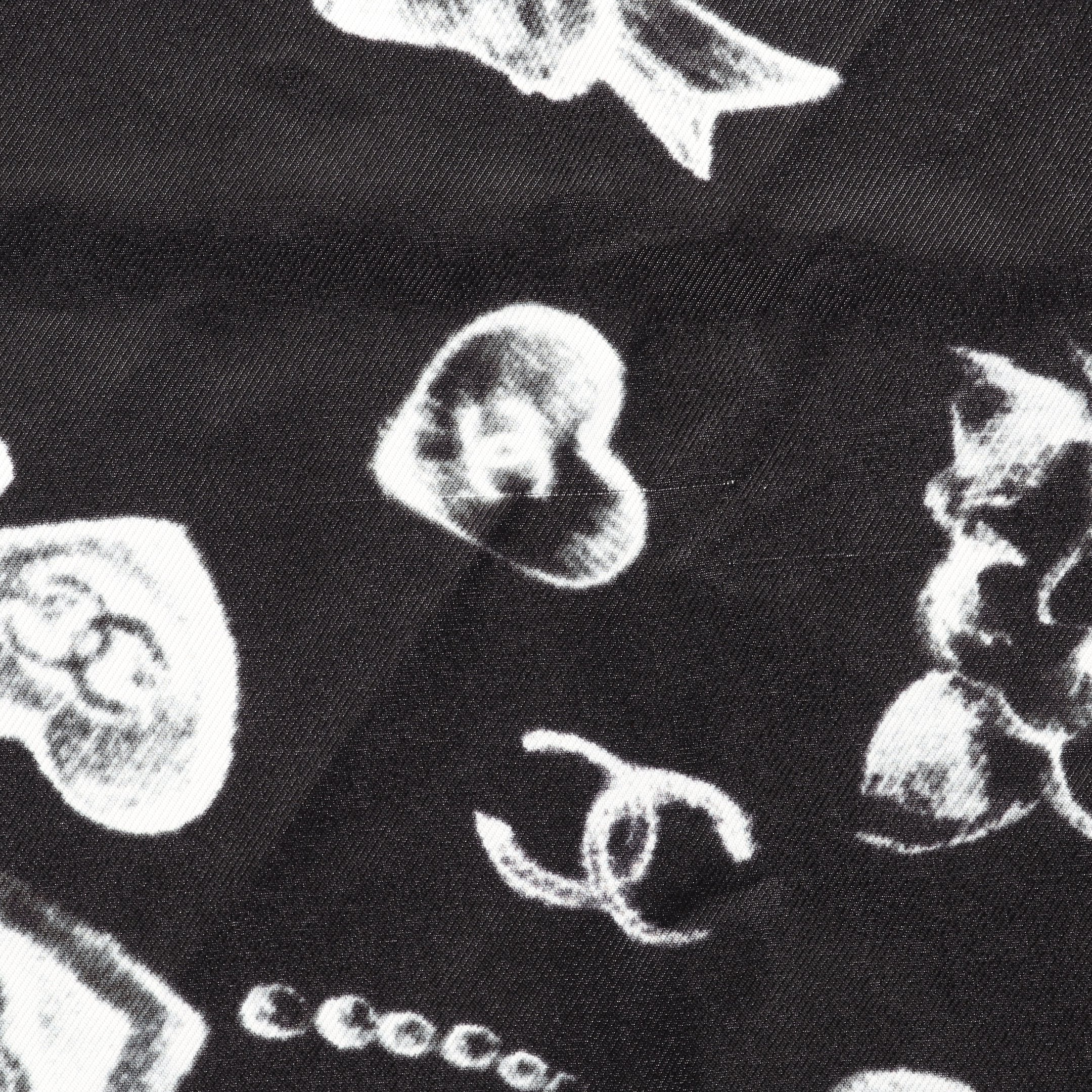 ココマーク スカーフ シルク ブラック ホワイト シャネル – RECLO