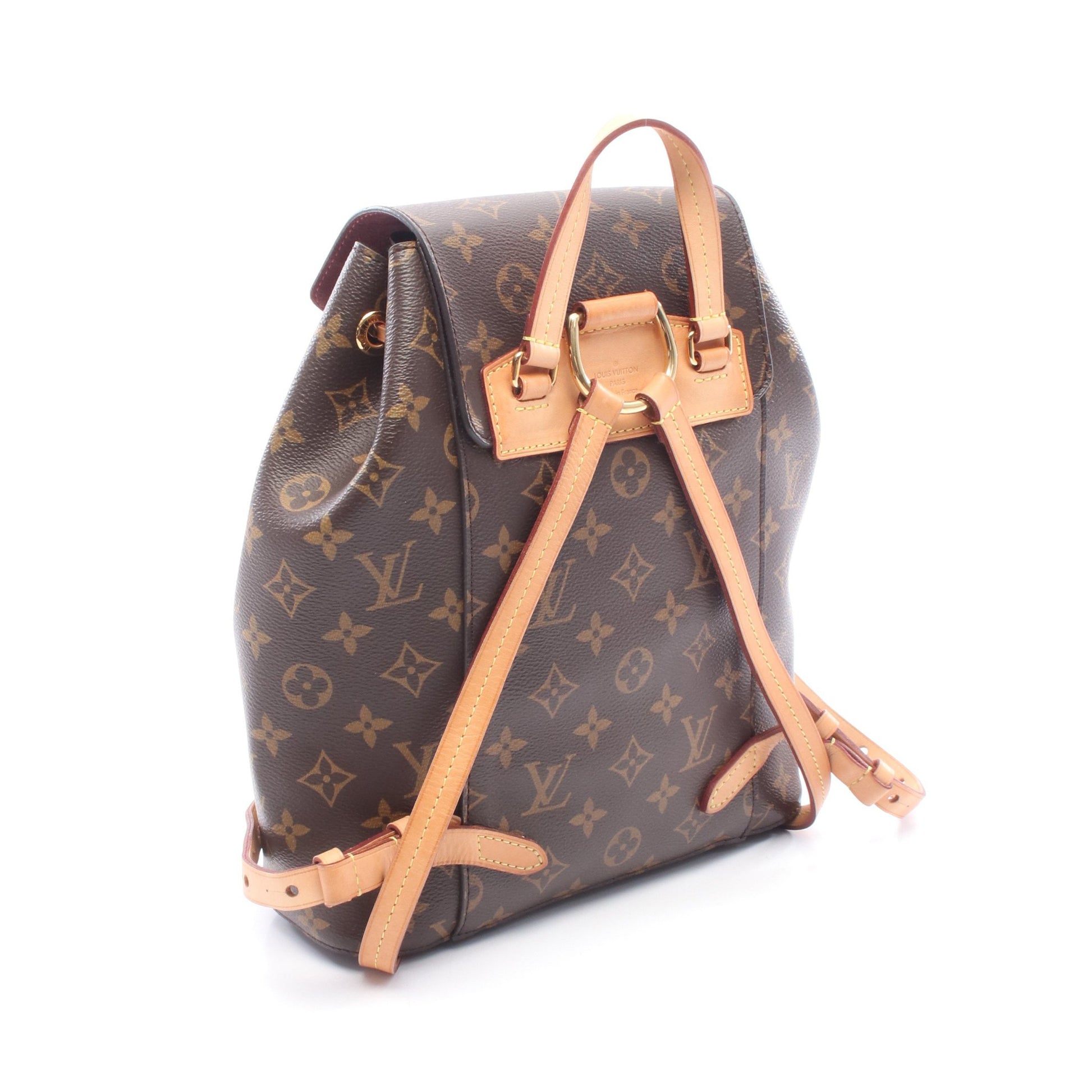 モンスリ NM PM モノグラム バックパック リュックサック PVC レザー ブラウン ルイヴィトン バッグ LOUIS VUITTON