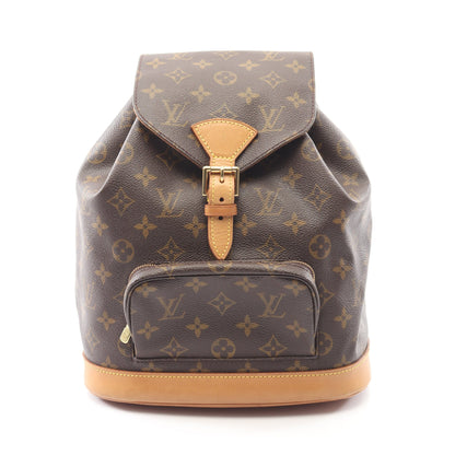 モンスリMM モノグラム バックパック リュックサック PVC レザー ブラウン ルイヴィトン バッグ LOUIS VUITTON