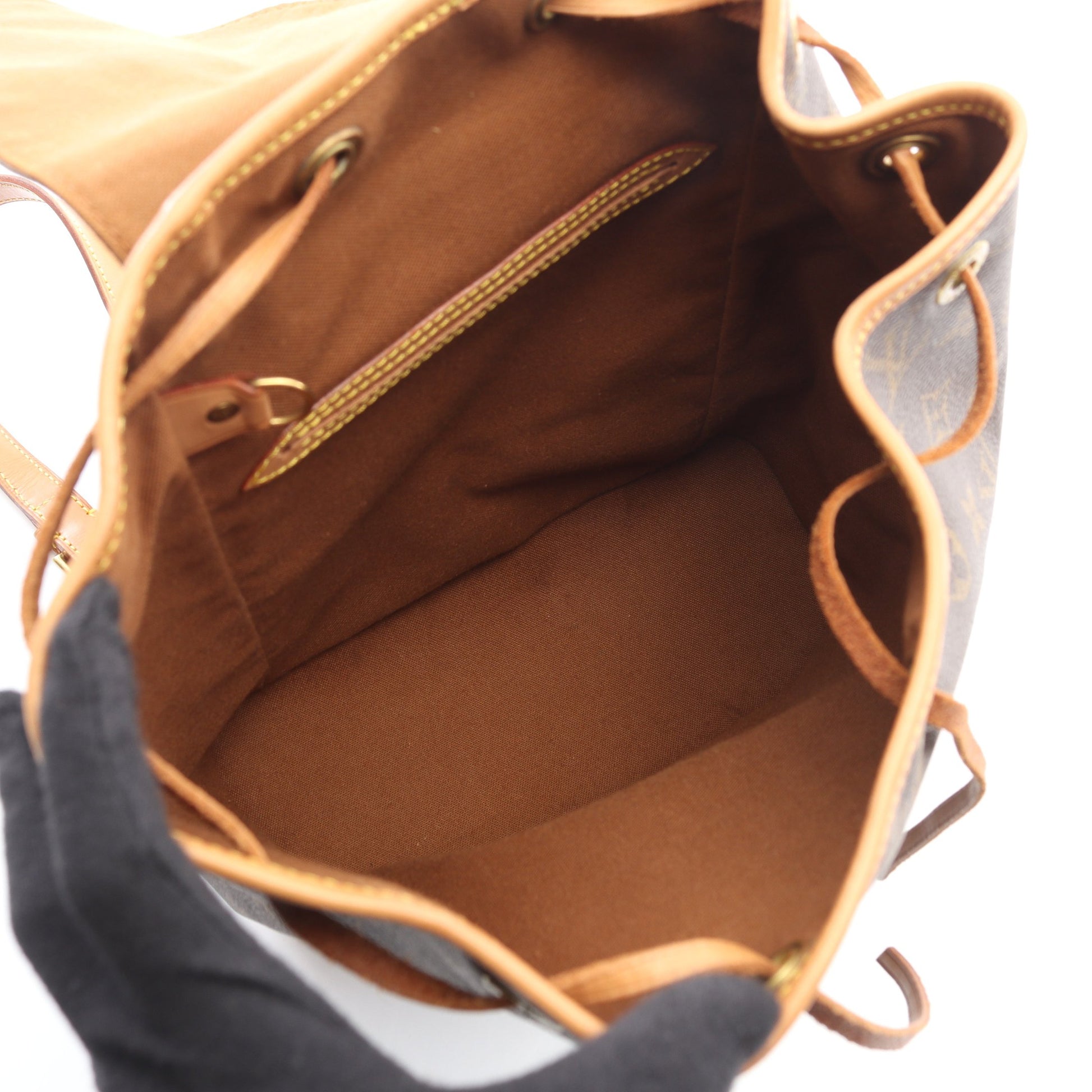 モンスリMM モノグラム バックパック リュックサック PVC レザー ブラウン ルイヴィトン バッグ LOUIS VUITTON