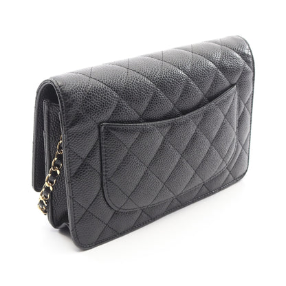 マトラッセ チェーンウォレット キャビアスキン ブラック ゴールド金具 シャネル バッグ CHANEL
