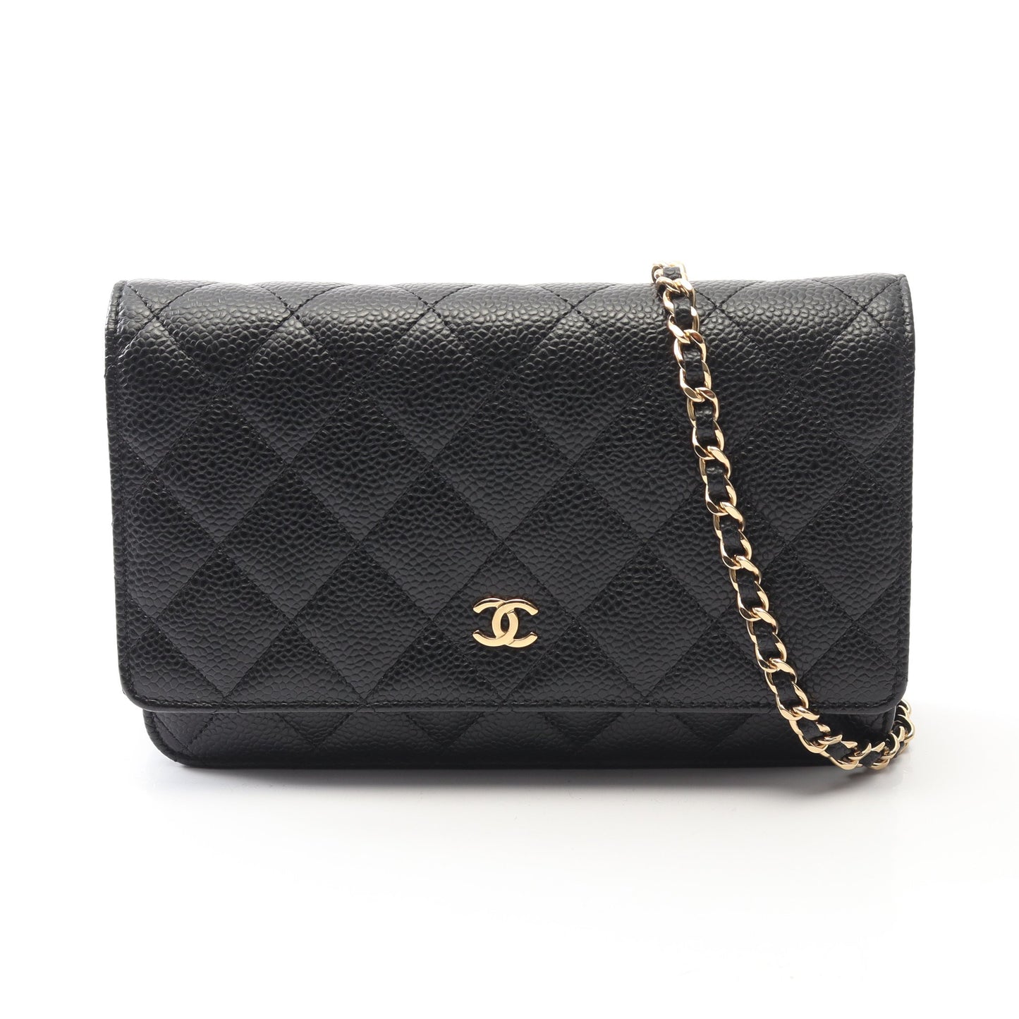 マトラッセ チェーンウォレット キャビアスキン ブラック ゴールド金具 シャネル バッグ CHANEL