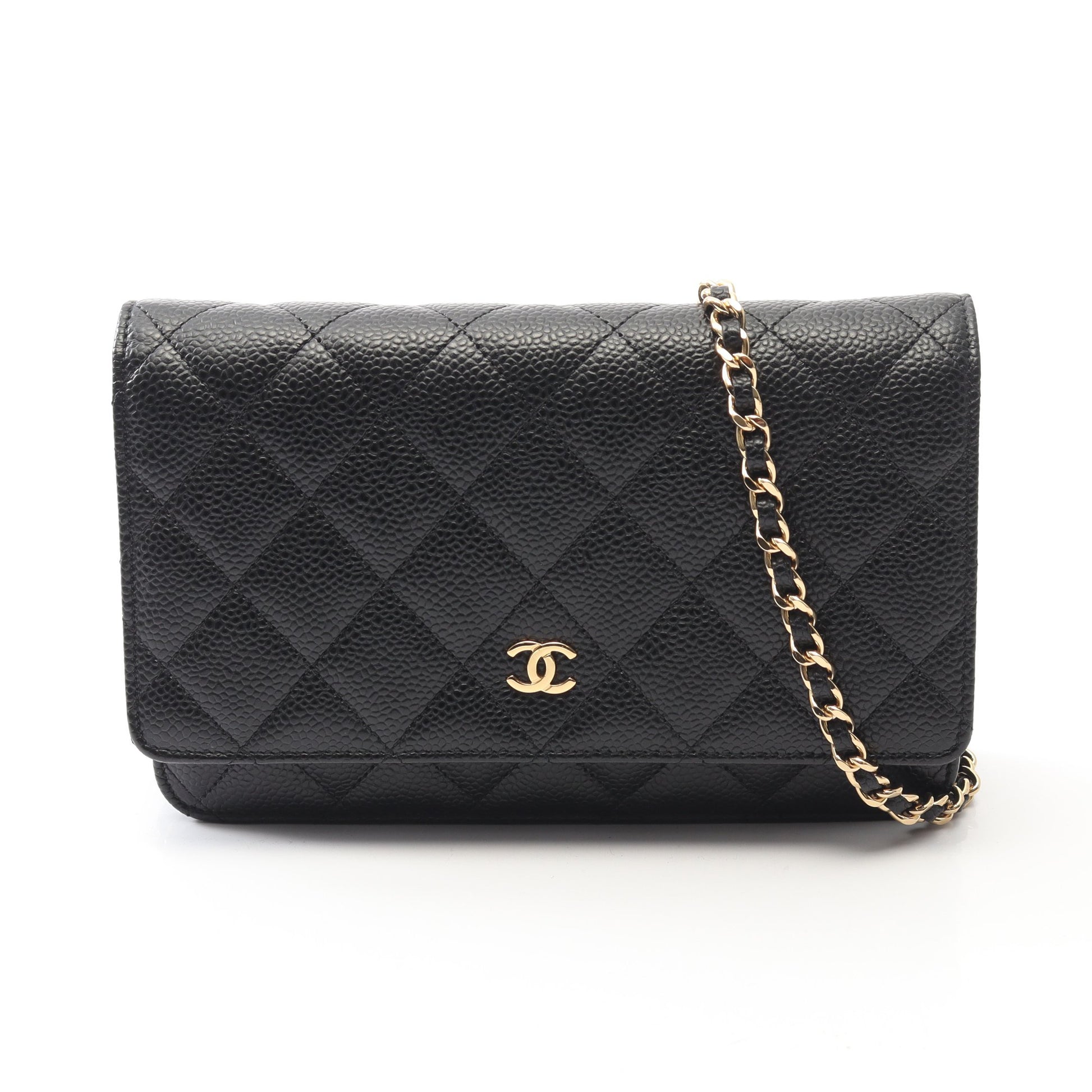 マトラッセ チェーンウォレット キャビアスキン ブラック ゴールド金具 シャネル バッグ CHANEL