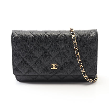 マトラッセ チェーンウォレット キャビアスキン ブラック ゴールド金具 シャネル バッグ CHANEL