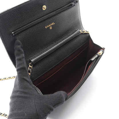 マトラッセ チェーンウォレット キャビアスキン ブラック ゴールド金具 シャネル バッグ CHANEL