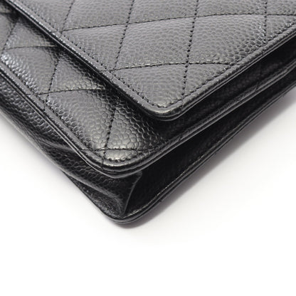 マトラッセ チェーンウォレット キャビアスキン ブラック ゴールド金具 シャネル バッグ CHANEL