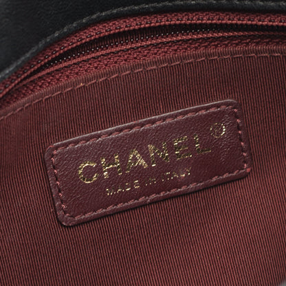マドモアゼル マトラッセ Wフラップ チェーンショルダーバッグ ラムスキン ブラック ゴールド金具 シャネル バッグ CHANEL