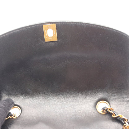 マトラッセ ダイアナフラップ チェーンショルダーバッグ ラムスキン ブラック ゴールド金具 シャネル バッグ CHANEL