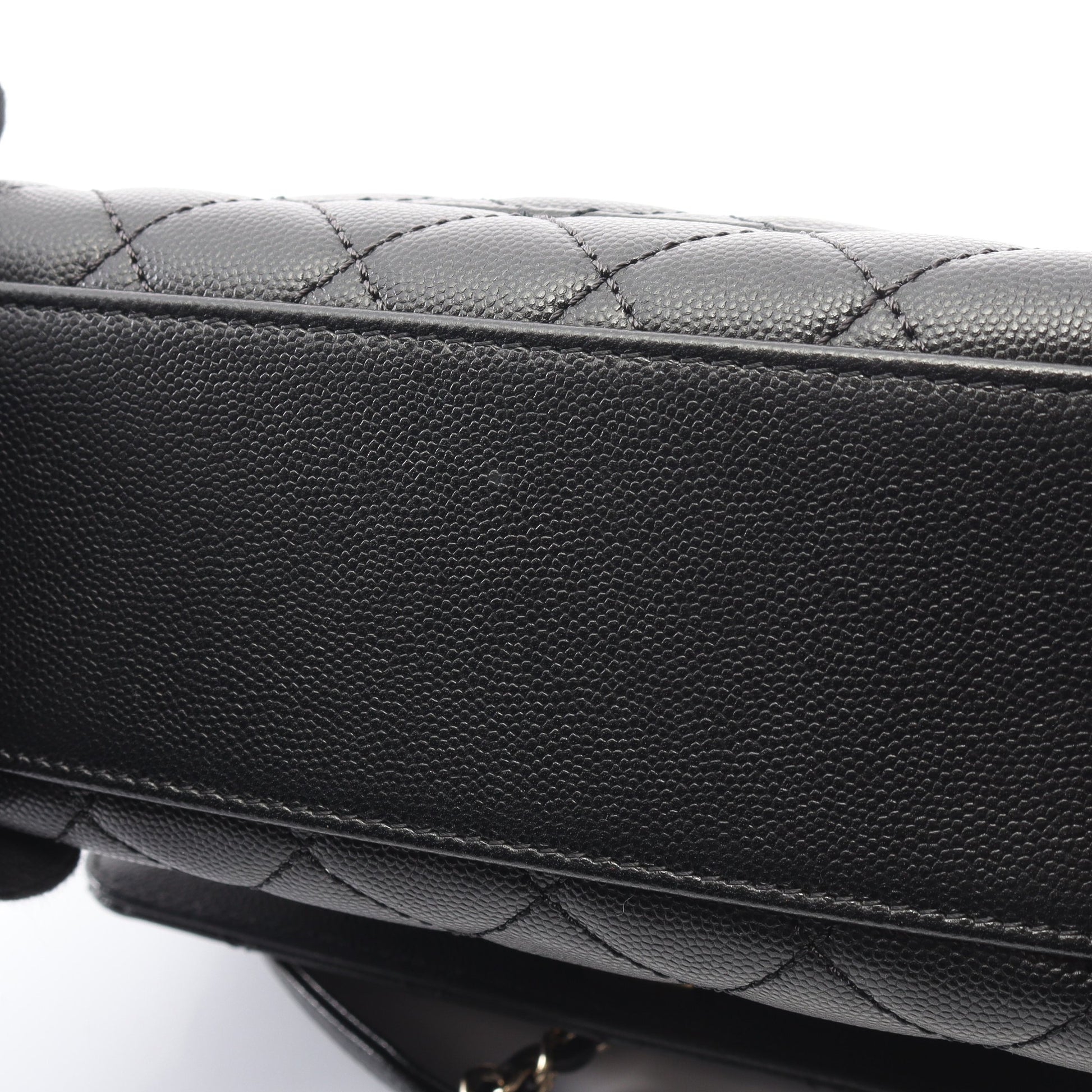 ココハンドル フラップ マトラッセ ハンドバッグ キャビアスキン ブラック ゴールド金具 2WAY シャネル バッグ CHANEL