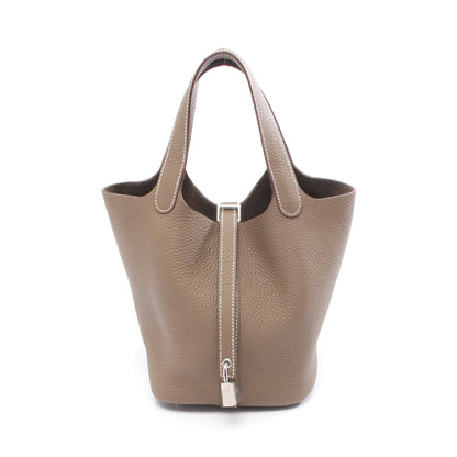 ピコタンロックPM ハンドバッグ トリヨンクレマンス グレーブラウン シルバー金具 K刻印 エルメス バッグ HERMES