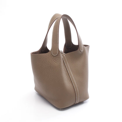 ピコタンロックPM エトゥープ ハンドバッグ トリヨンクレマンス グレーブラウン シルバー金具 K刻印 エルメス バッグ HERMES
