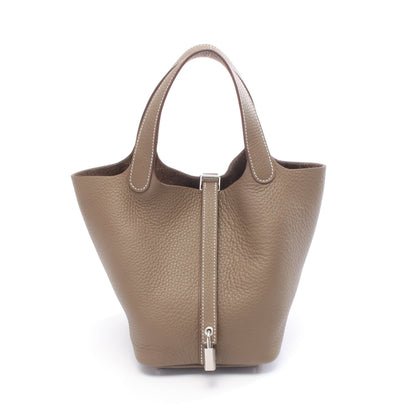 ピコタンロックPM エトゥープ ハンドバッグ トリヨンクレマンス グレーブラウン シルバー金具 K刻印 エルメス バッグ HERMES