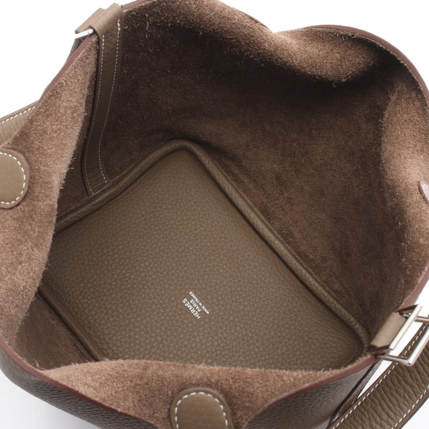 ピコタンロックPM エトゥープ ハンドバッグ トリヨンクレマンス グレーブラウン シルバー金具 K刻印 エルメス バッグ HERMES