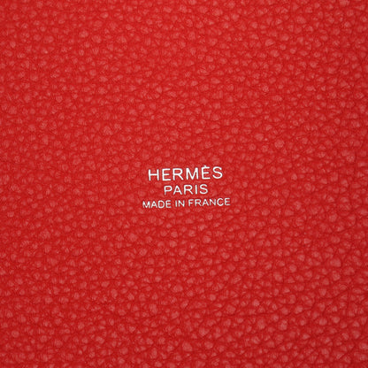 ピコタンロックPM ルージュクー ハンドバッグ トリヨンクレマンス レッド シルバー金具 Y刻印 エルメス バッグ HERMES