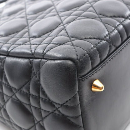 LADY DIOR レディディオール カナージュ ハンドバッグ レザー ブラック 2WAY クリスチャンディオール