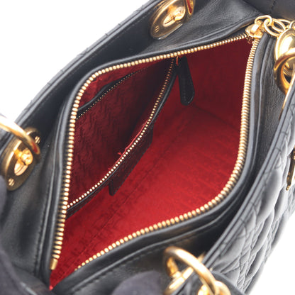 LADY DIOR レディディオール カナージュ ハンドバッグ レザー ブラック 2WAY クリスチャンディオール