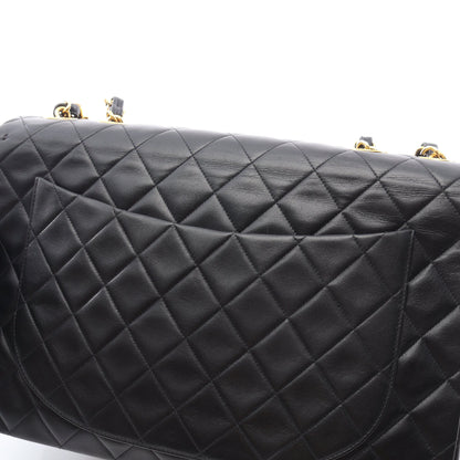 デカマトラッセ34 Wチェーンショルダーバッグ ラムスキン ブラック ゴールド金具 シャネル