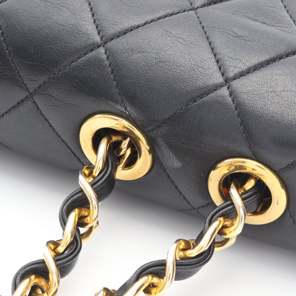 デカマトラッセ34 Wチェーンショルダーバッグ ラムスキン ブラック ゴールド金具 シャネル