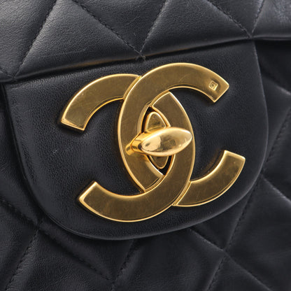 デカマトラッセ34 Wチェーンショルダーバッグ ラムスキン ブラック ゴールド金具 シャネル