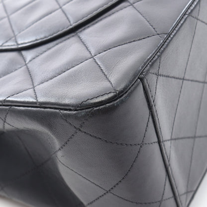 デカマトラッセ34 Wチェーンショルダーバッグ ラムスキン ブラック ゴールド金具 シャネル