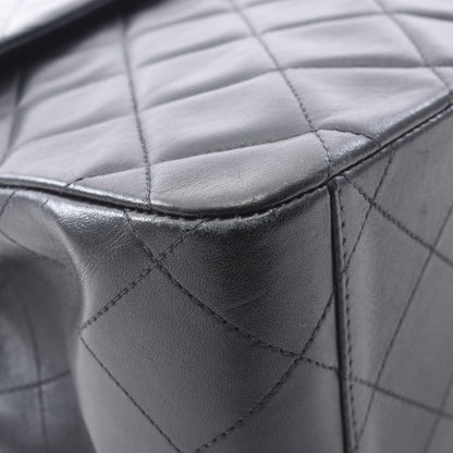 デカマトラッセ34 Wチェーンショルダーバッグ ラムスキン ブラック ゴールド金具 シャネル