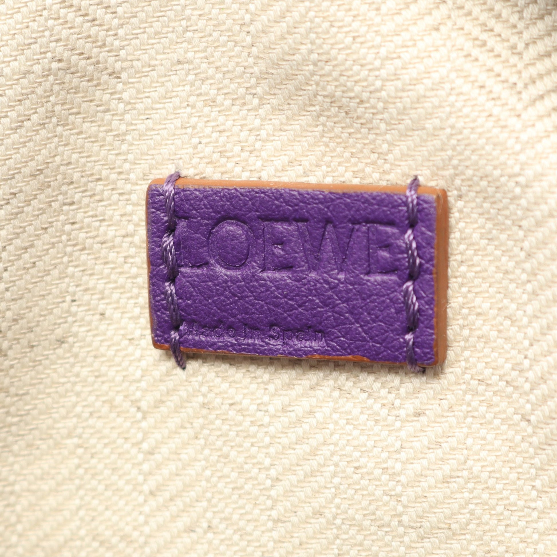 パズルエッジ ミニ ハンドバッグ レザー パープル 2WAY ロエベ バッグ LOEWE