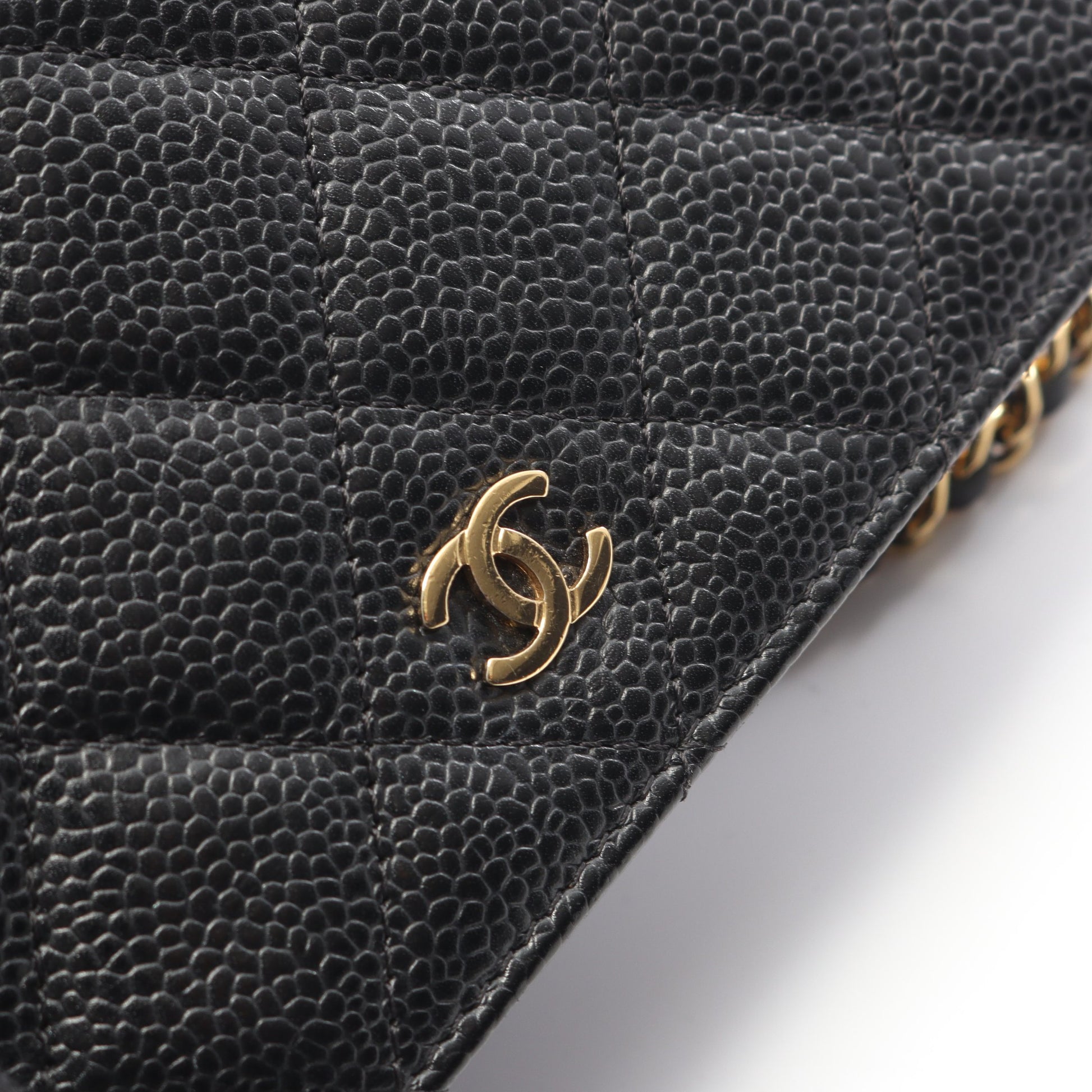 マトラッセ チェーンウォレット キャビアスキン ブラック ゴールド金具 シャネル バッグ CHANEL