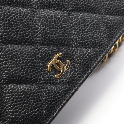マトラッセ チェーンウォレット キャビアスキン ブラック ゴールド金具 シャネル バッグ CHANEL
