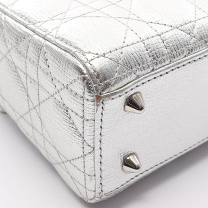 LADY DIOR MY ABCDIOR レディディオール カナージュ ハンドバッグ レザー シルバー 2WAY クリスチャンディオール バッグ Christian Dior