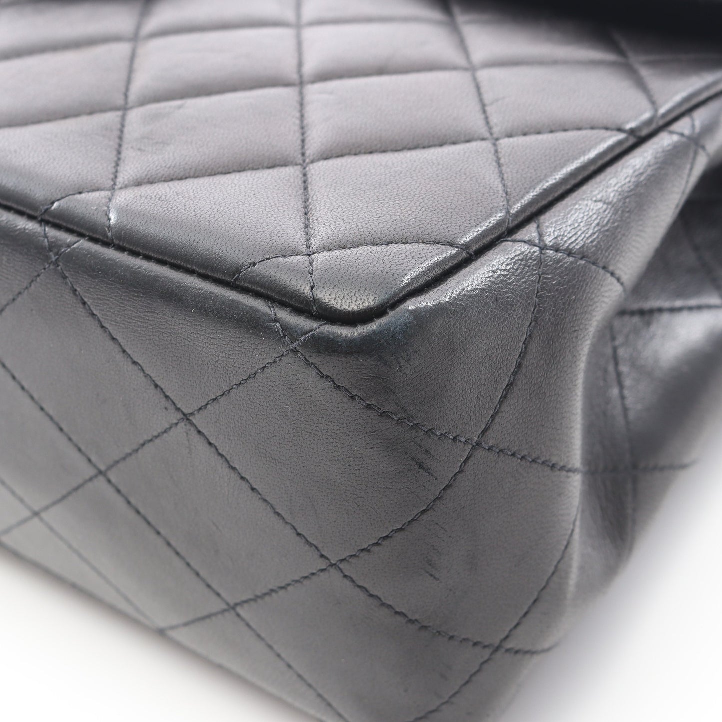 デカマトラッセ30 シングルフラップ Wチェーンショルダーバッグ ラムスキン ブラック ゴールド金具 シャネル バッグ CHANEL