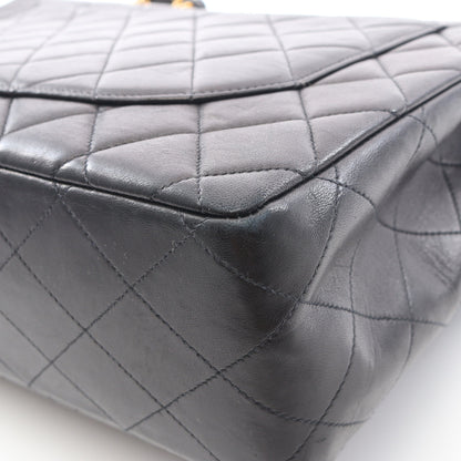 デカマトラッセ30 シングルフラップ Wチェーンショルダーバッグ ラムスキン ブラック ゴールド金具 シャネル バッグ CHANEL