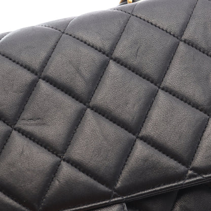 デカマトラッセ30 シングルフラップ Wチェーンショルダーバッグ ラムスキン ブラック ゴールド金具 シャネル バッグ CHANEL