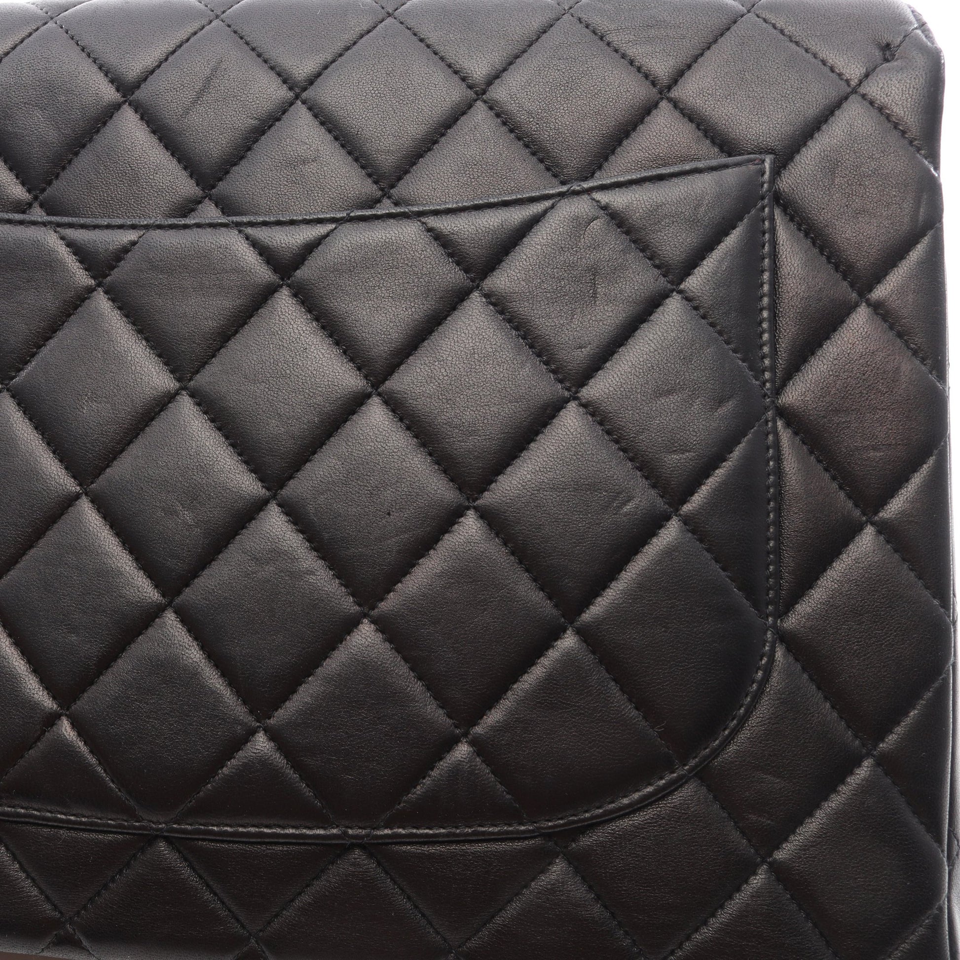デカマトラッセ30 シングルフラップ Wチェーンショルダーバッグ ラムスキン ブラック ゴールド金具 シャネル バッグ CHANEL