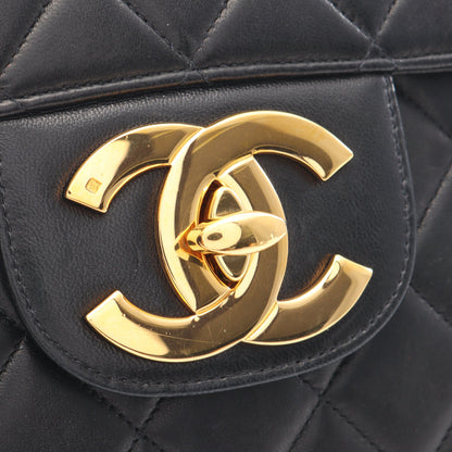 デカマトラッセ30 シングルフラップ Wチェーンショルダーバッグ ラムスキン ブラック ゴールド金具 シャネル バッグ CHANEL