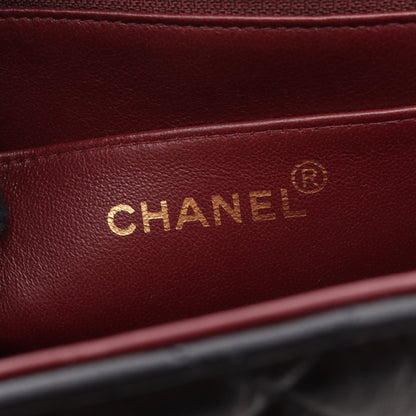 デカマトラッセ30 シングルフラップ Wチェーンショルダーバッグ ラムスキン ブラック ゴールド金具 シャネル バッグ CHANEL