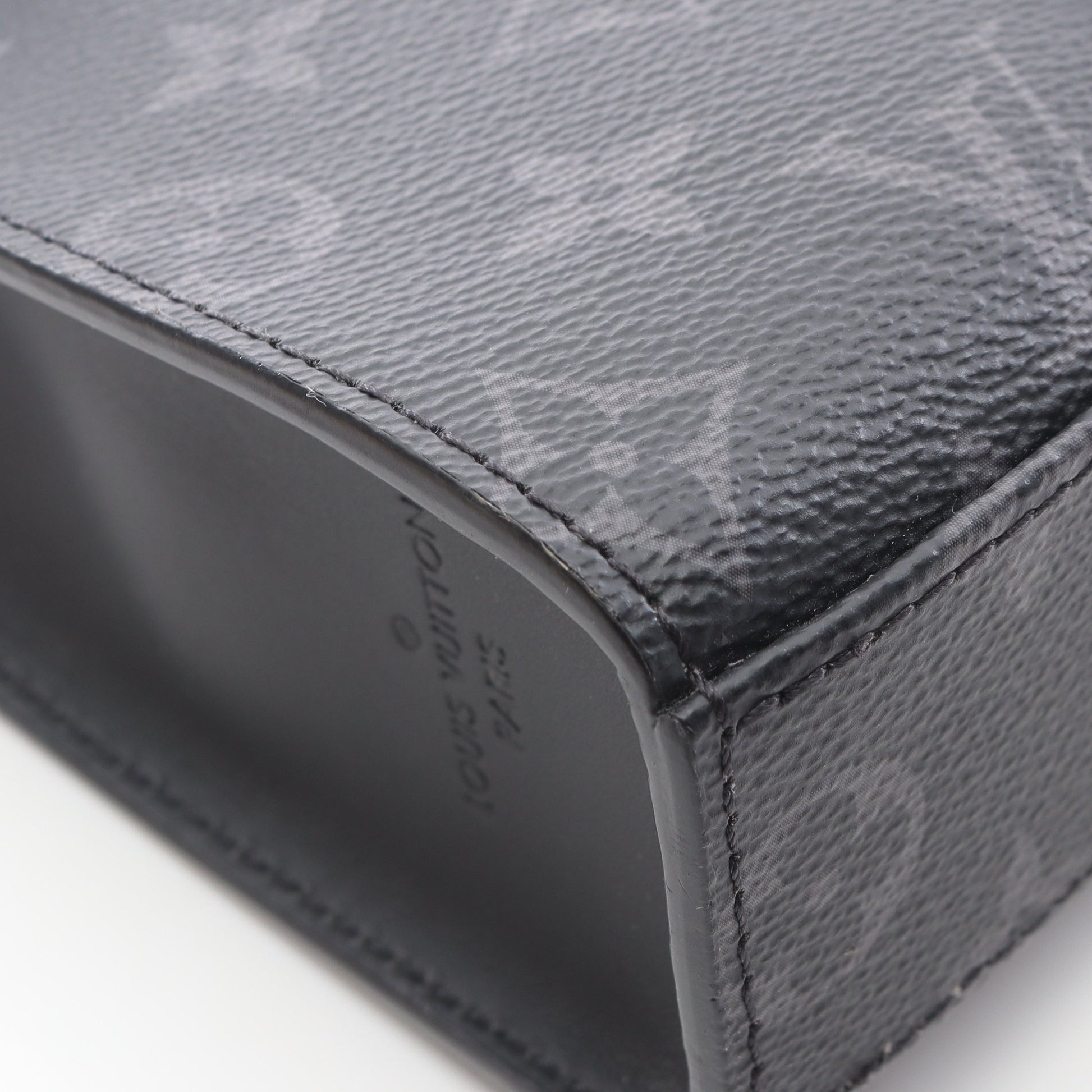 サックプラ クロス モノグラムエクリプス ハンドバッグ PVC レザー ブラック 2WAY ルイヴィトン バッグ LOUIS VUITTON