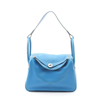 リンディ30 ブルーイドラ ショルダーバッグ エバーカラー ブルー シルバー金具 T刻印 エルメス バッグ HERMES