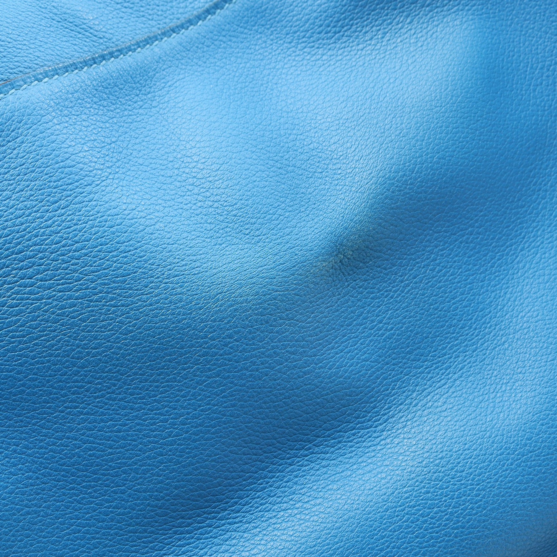 リンディ30 ブルーイドラ ショルダーバッグ エバーカラー ブルー シルバー金具 T刻印 エルメス バッグ HERMES