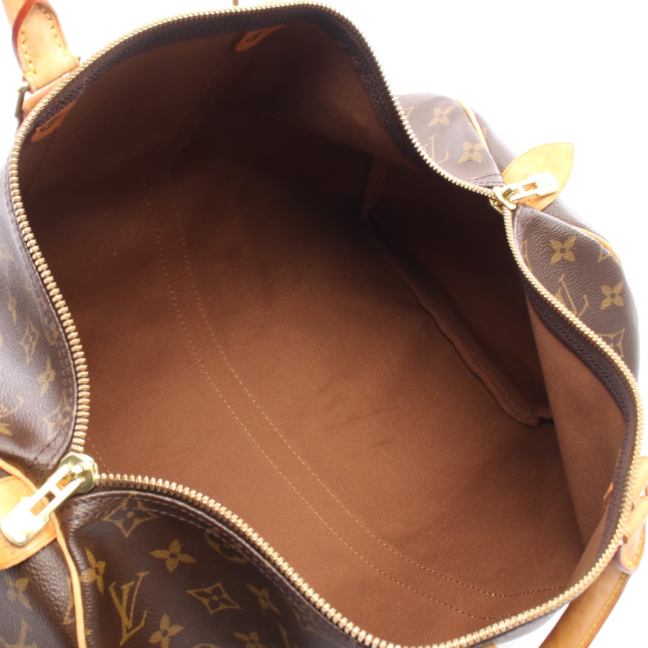 キーポル45 モノグラム ボストンバッグ PVC レザー ブラウン ルイ